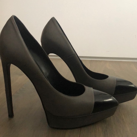 SAINT LAURENT Janice Nappa Leather Grey/Black - Picture 7 of 7